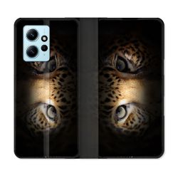Housse Cuir Portefeuille Pour Xiaomi Redmi Note 12 4G Animal Leopard Yeux