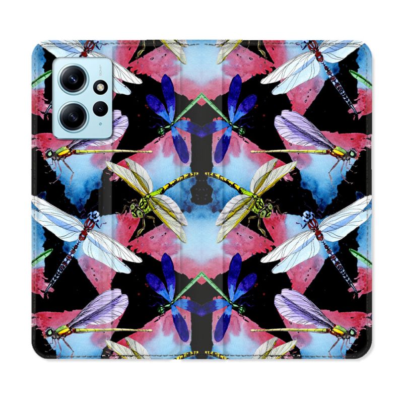 Housse Cuir Portefeuille Pour Xiaomi Redmi Note 12 4G Animal Libellule