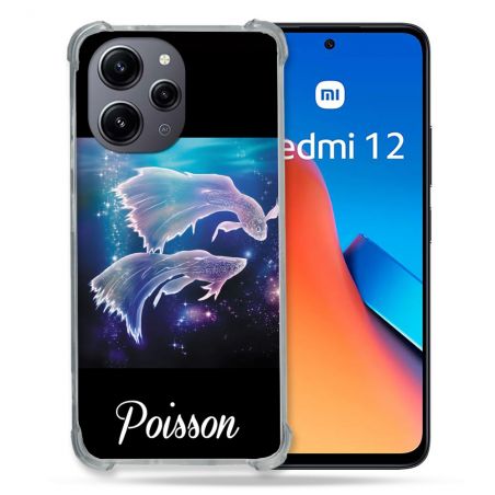 Coque Renforcée En Verre Trempé Pour Xiaomi Redmi 12 5G Signe Zodiaque 2 Poisson