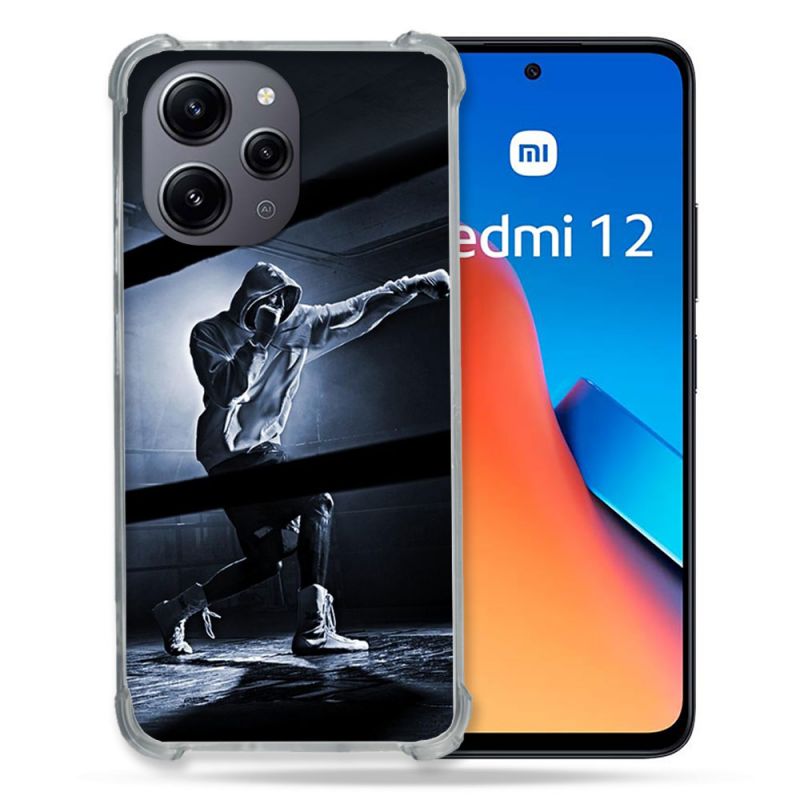 Coque Renforcée En Verre Trempé Pour Xiaomi Redmi 12 5G Sport Boxe Poing
