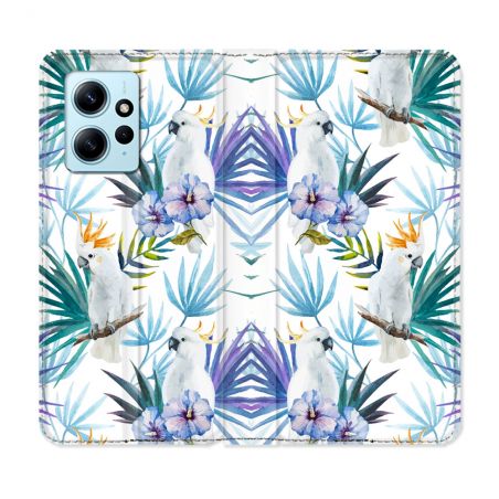 Housse Cuir Portefeuille Pour Xiaomi Redmi Note 12 4G Animal Perroquet Peinture
