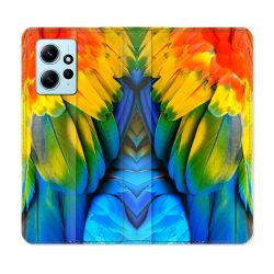 Housse Cuir Portefeuille Pour Xiaomi Redmi Note 12 4G Animal Perroquet Plume