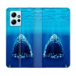Housse Cuir Portefeuille Pour Xiaomi Redmi Note 12 4G Animal Requin Dent