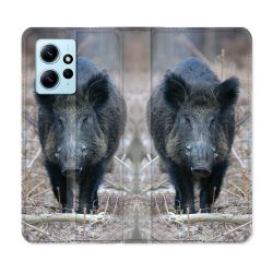 Housse Cuir Portefeuille Pour Xiaomi Redmi Note 12 4G Chasse Sanglier Pin