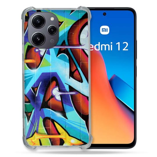Coque Renforcée En Verre Trempé Pour Xiaomi Redmi 12 5G Street Art Graf Color