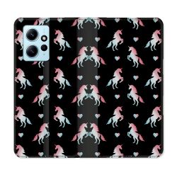 Housse Cuir Portefeuille Pour Xiaomi Redmi Note 12 4G Fantastique Licorne Pattern