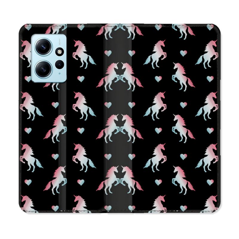 Housse Cuir Portefeuille Pour Xiaomi Redmi Note 12 4G Fantastique Licorne Pattern