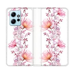 Housse Cuir Portefeuille Pour Xiaomi Redmi Note 12 4G Fleur Eclosion