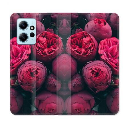 Housse Cuir Portefeuille Pour Xiaomi Redmi Note 12 4G Fleur Pivoine
