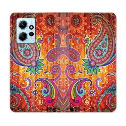 Housse Cuir Portefeuille Pour Xiaomi Redmi Note 12 4G Fleur Psychedelic