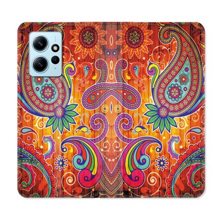 Housse Cuir Portefeuille Pour Xiaomi Redmi Note 12 4G Fleur Psychedelic