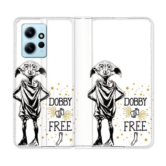 Housse Cuir Portefeuille Pour Xiaomi Redmi Note 12 4G Harry Potter Dobby Free Blanc