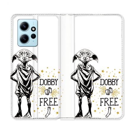 Housse Cuir Portefeuille Pour Xiaomi Redmi Note 12 4G Harry Potter Dobby Free Blanc