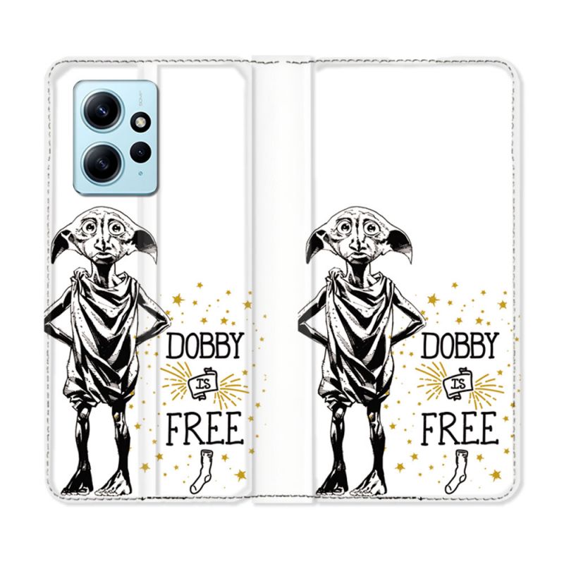 Housse Cuir Portefeuille Pour Xiaomi Redmi Note 12 4G Harry Potter Dobby Free Blanc