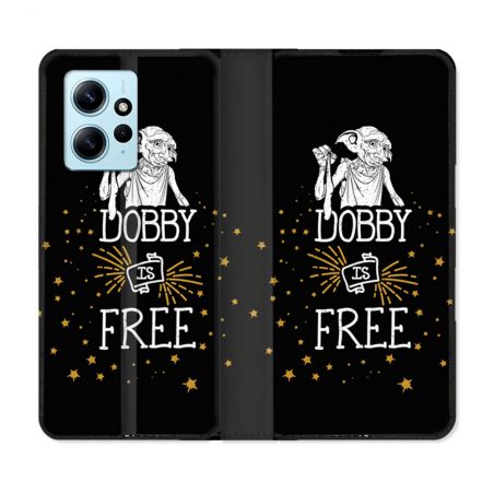 Housse Cuir Portefeuille Pour Xiaomi Redmi Note 12 4G Harry Potter Dobby Free Noir