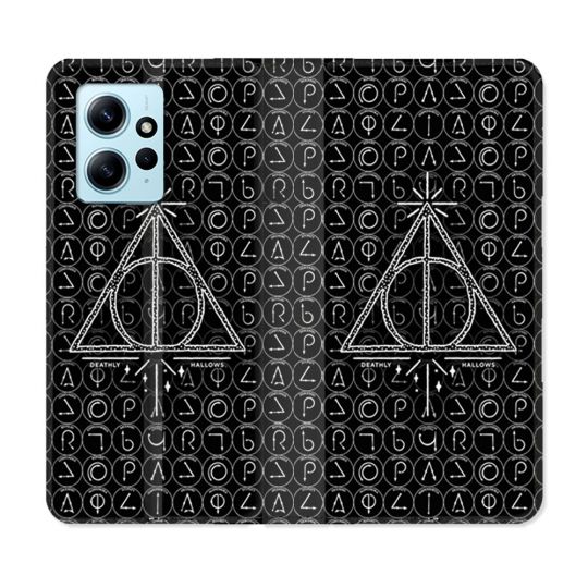 Housse Cuir Portefeuille Pour Xiaomi Redmi Note 12 4G Harry Potter Hollows Triangle Noir