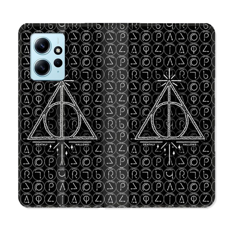 Housse Cuir Portefeuille Pour Xiaomi Redmi Note 12 4G Harry Potter Hollows Triangle Noir