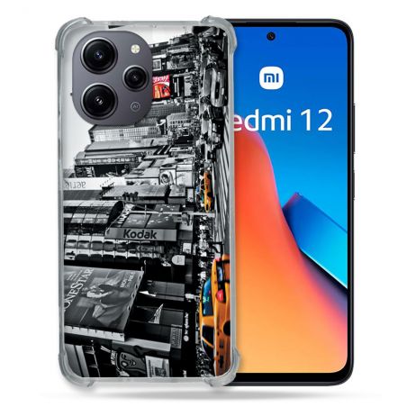 Coque Renforcée En Verre Trempé Pour Xiaomi Redmi 12 5G Voyage Amerique USA New York Taxi