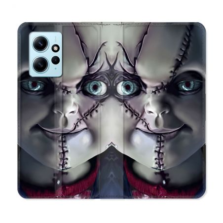 Housse Cuir Portefeuille Pour Xiaomi Redmi Note 12 4G Horreur Chucky Cicatrice