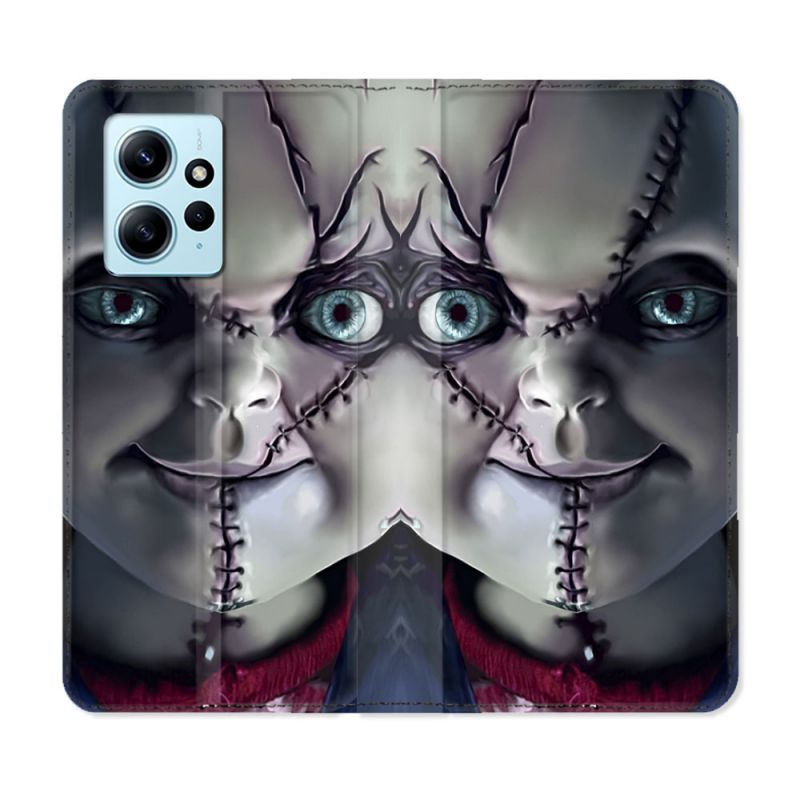 Housse Cuir Portefeuille Pour Xiaomi Redmi Note 12 4G Horreur Chucky Cicatrice