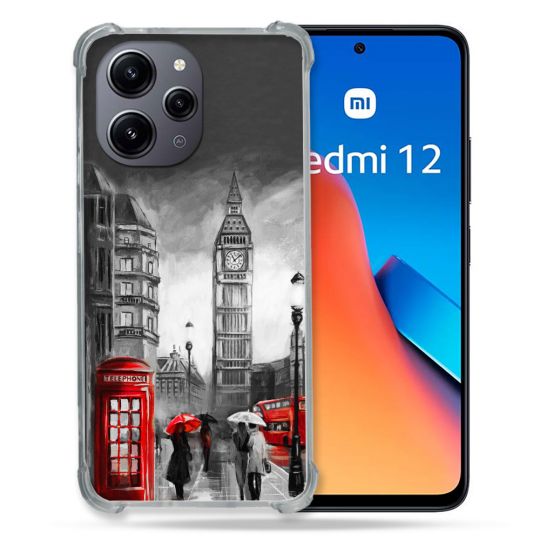 Coque Renforcée En Verre Trempé Pour Xiaomi Redmi 12 5G Voyage Angleterre Londres Vintage