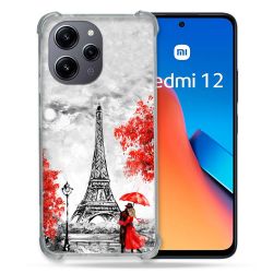 Coque Renforcée En Verre Trempé Pour Xiaomi Redmi 12 5G Voyage France Paris Rouge