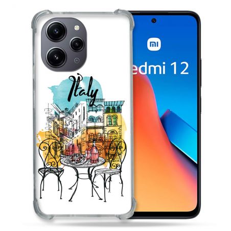 Coque Renforcée En Verre Trempé Pour Xiaomi Redmi 12 5G Voyage Italie Vintage
