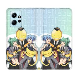 Housse Cuir Portefeuille Pour Xiaomi Redmi Note 12 4G Manga Assassination Classroom Kuro Trio