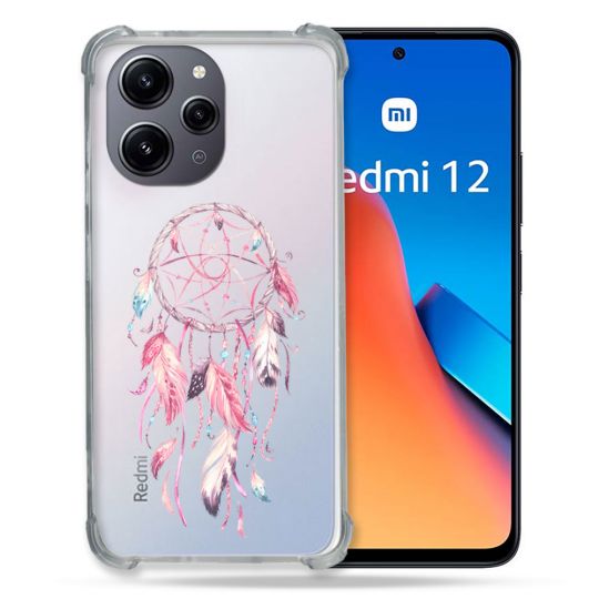 Coque Renforcée En Verre Trempé Transparente Pour Xiaomi Redmi 12 5G Attrape Reve Rose
