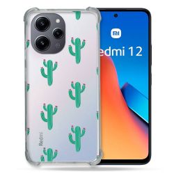 Coque Renforcée En Verre Trempé Transparente Pour Xiaomi Redmi 12 5G Cactus