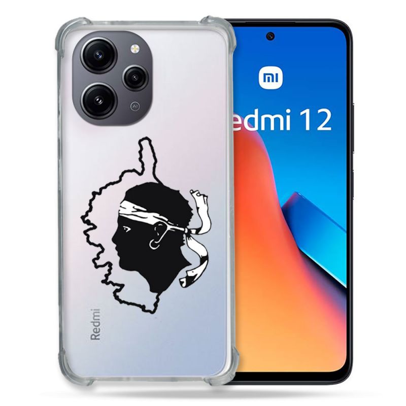 Coque Renforcée En Verre Trempé Transparente Pour Xiaomi Redmi 12 5G Corse