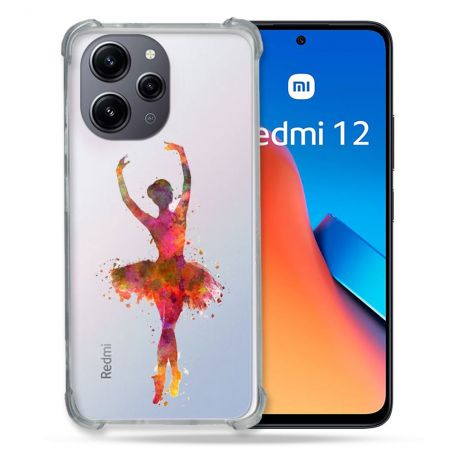 Coque Renforcée En Verre Trempé Transparente Pour Xiaomi Redmi 12 5G Danseuse etoile