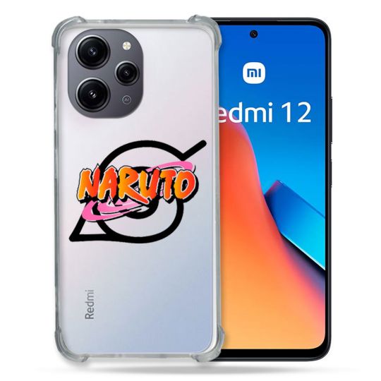 Coque Renforcée En Verre Trempé Transparente Pour Xiaomi Redmi 12 5G Naruto Logo
