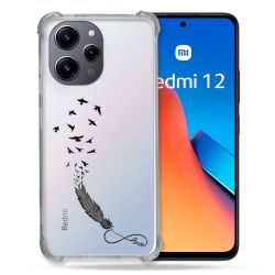 Coque Renforcée En Verre Trempé Transparente Pour Xiaomi Redmi 12 5G Plume Infini