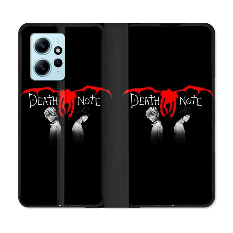 Housse Cuir Portefeuille Pour Xiaomi Redmi Note 12 4G Manga Death Note Noir