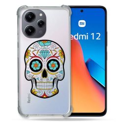 Coque Renforcée En Verre Trempé Transparente Pour Xiaomi Redmi 12 5G Tete Mort Color