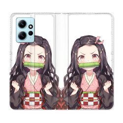 Housse Cuir Portefeuille Pour Xiaomi Redmi Note 12 4G Manga Demon Slayer Nezuko