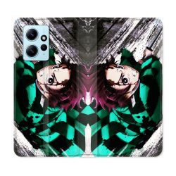Housse Cuir Portefeuille Pour Xiaomi Redmi Note 12 4G Manga Demon Slayer Tanjiro