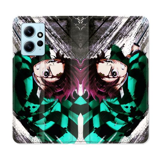 Housse Cuir Portefeuille Pour Xiaomi Redmi Note 12 4G Manga Demon Slayer Tanjiro