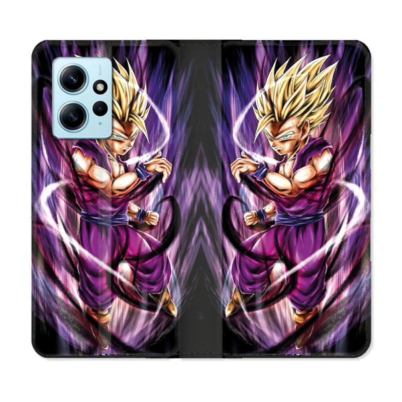 Housse Cuir Portefeuille Pour Xiaomi Redmi Note 12 4G Manga Dragon Ball Sangohan Violet