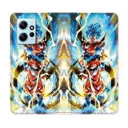 Housse Cuir Portefeuille Pour Xiaomi Redmi Note 12 4G Manga Dragon Ball Sangoku Blanc