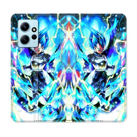 Housse Cuir Portefeuille Pour Xiaomi Redmi Note 12 4G Manga Dragon Ball Vegeta Bleu