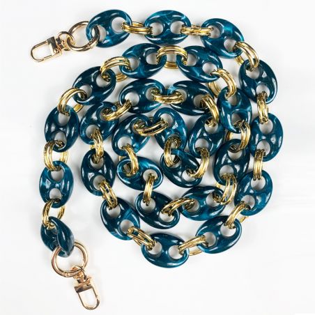 Coque Renforcée En Verre Trempé Transparente Pour Xiaomi Redmi 12 5G Lanière / Cordon Anneaux Bleu et Or