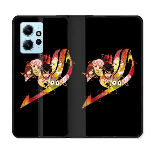 Housse Cuir Portefeuille Pour Xiaomi Redmi Note 12 4G Manga Fairy Tail Logo Noir