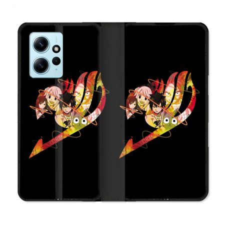 Housse Cuir Portefeuille Pour Xiaomi Redmi Note 12 4G Manga Fairy Tail Logo Noir