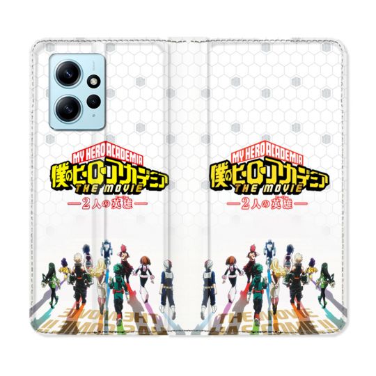 Housse Cuir Portefeuille Pour Xiaomi Redmi Note 12 4G Manga My Hero Academia Blanc
