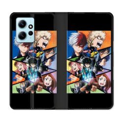 Housse Cuir Portefeuille Pour Xiaomi Redmi Note 12 4G Manga My Hero Academia Noir