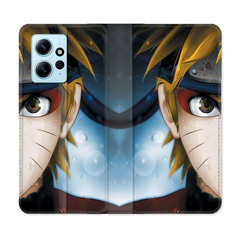 Housse Cuir Portefeuille Pour Xiaomi Redmi Note 12 4G Manga Naruto Blanc