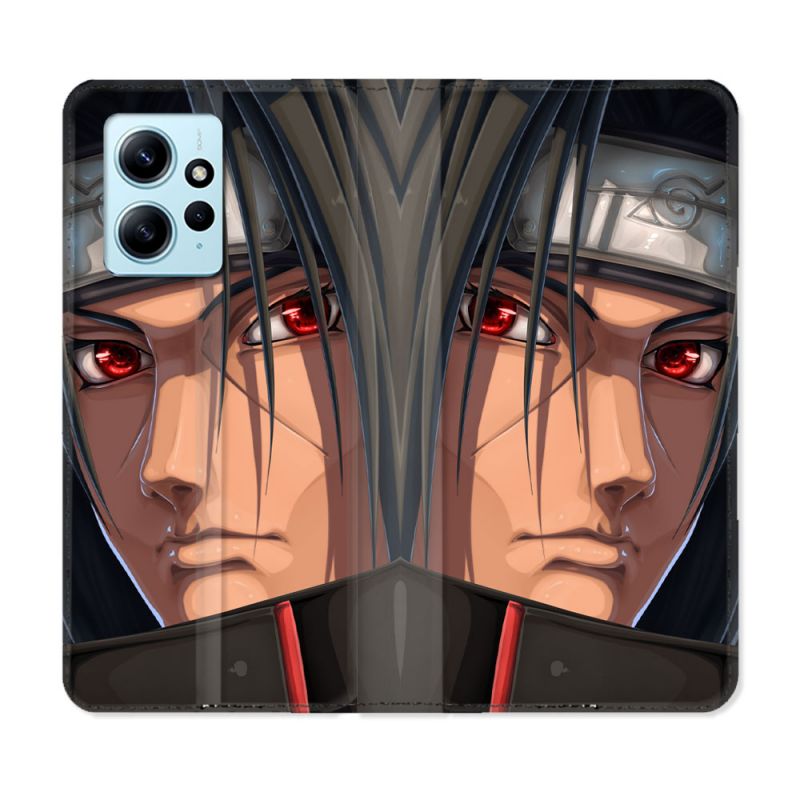 Housse Cuir Portefeuille Pour Xiaomi Redmi Note 12 4G Manga Naruto Itachi Visage