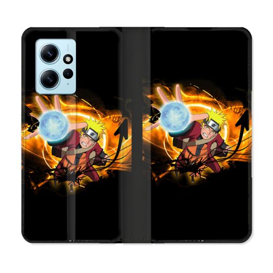 Housse Cuir Portefeuille Pour Xiaomi Redmi Note 12 4G Manga Naruto Noir